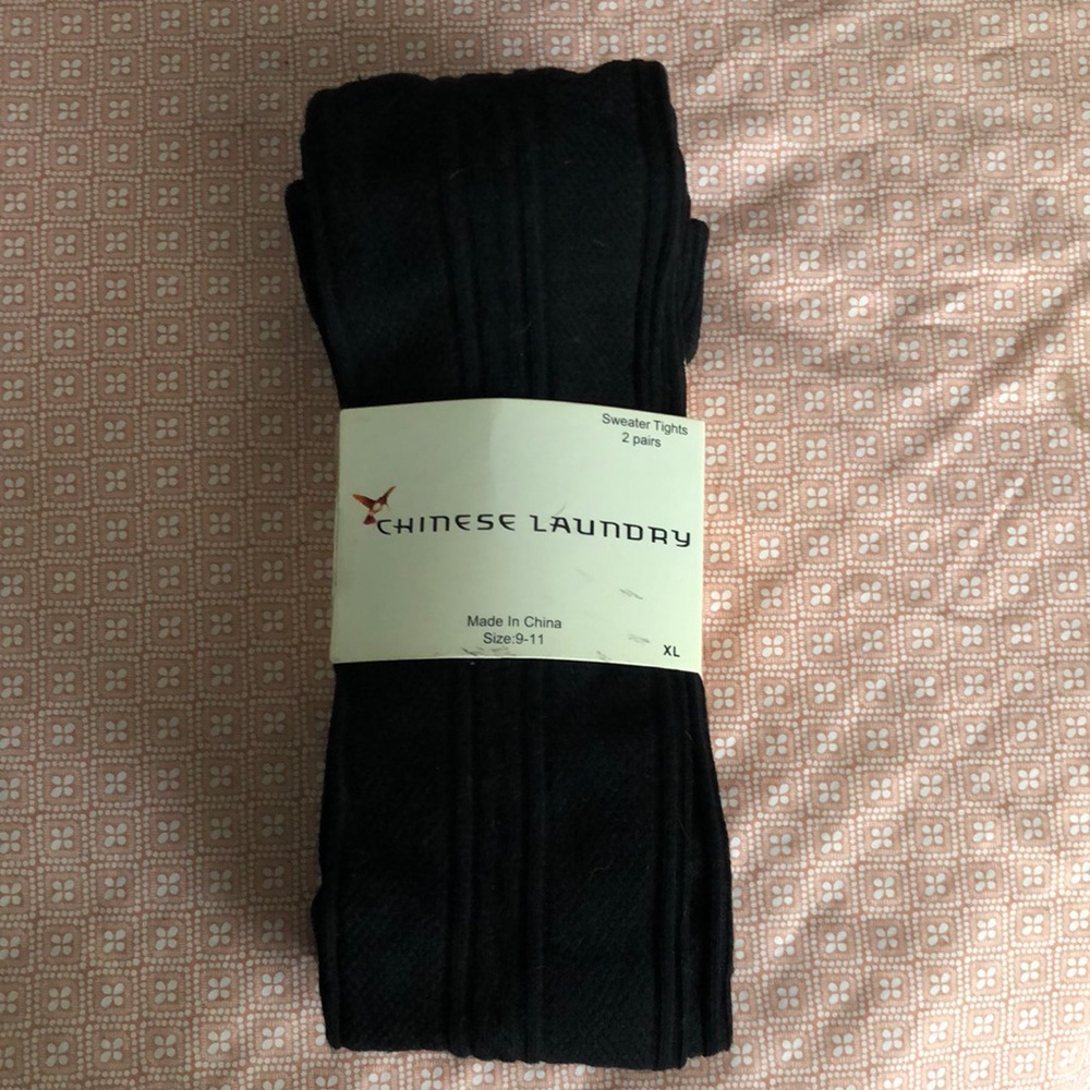 NWT 2pack of black sweater tights by Chinese Laundry
